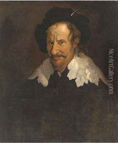 Portrait of a man in a plummed cap Oil Painting - Egbert Jaspersz. van, the Elder Heemskerck