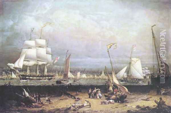 Liverpool Harbor Oil Painting - Robert Salmon