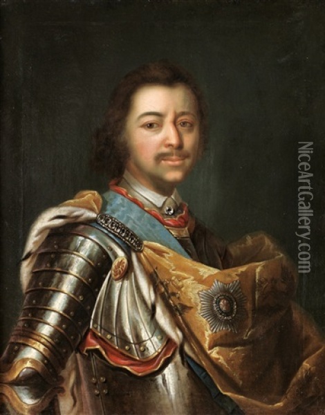 Tsar Peter Den Store Oil Painting - Johann (Jan) Kupetzki