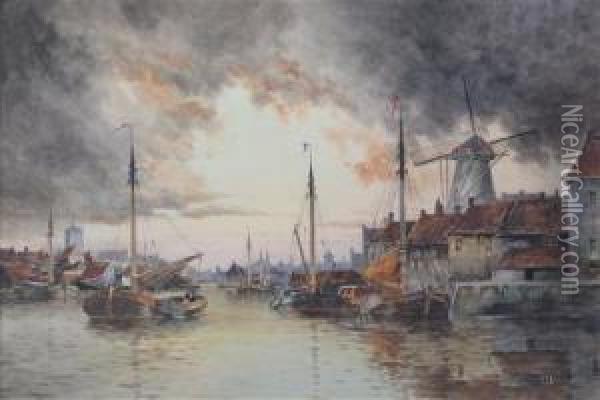 Rotterdam Oil Painting - Norris Fowler Willatt