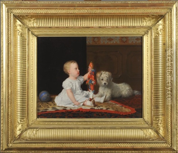 Portrait De Georges, Fils De L'artiste Oil Painting - Jan Frans Verhas