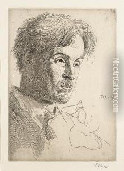 William Butler Yeats (campbell Dodgson 24) Oil Painting - John Augustus Atkinson