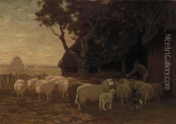 The Sheepfold Oil Painting - Horatio Walker