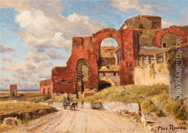 Southern Landscape With Ruins Oil Painting - Max Wilhelm Roman