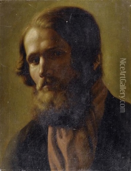 Herrenportraits (pair) Oil Painting - Evgenii Petrovich Zhitnev