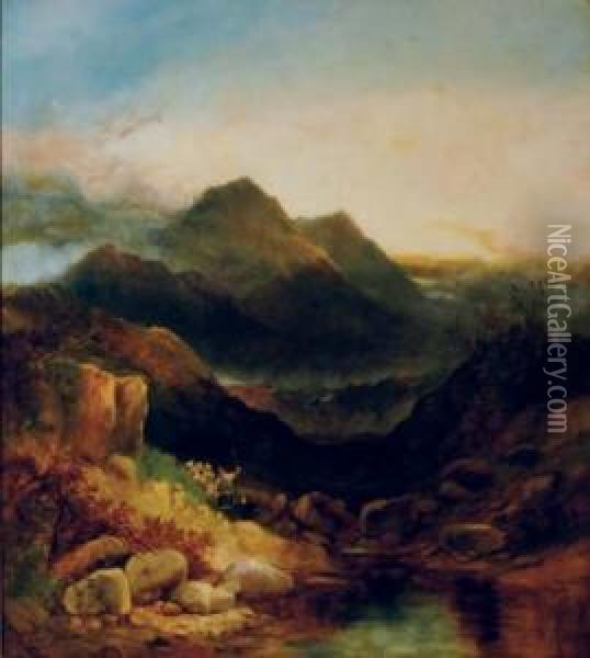 Foothills Of Benledie, Scotland Oil Painting - Joseph Horlor