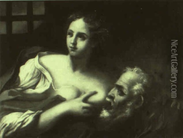 Roman Charity Oil Painting -  Guercino