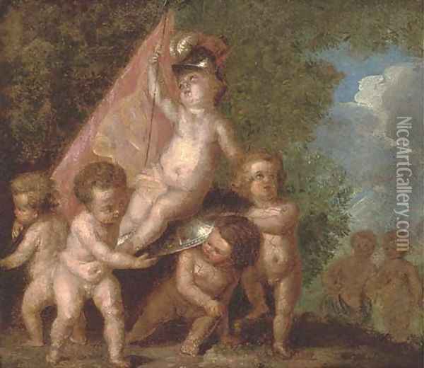 Putti disporting Oil Painting - Frans Wouters