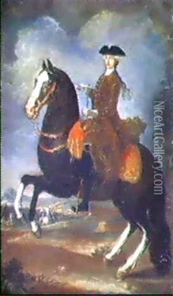 Ritratto Equestre Di Maria Amalia Di Sassonia Oil Painting - Francesco Liani