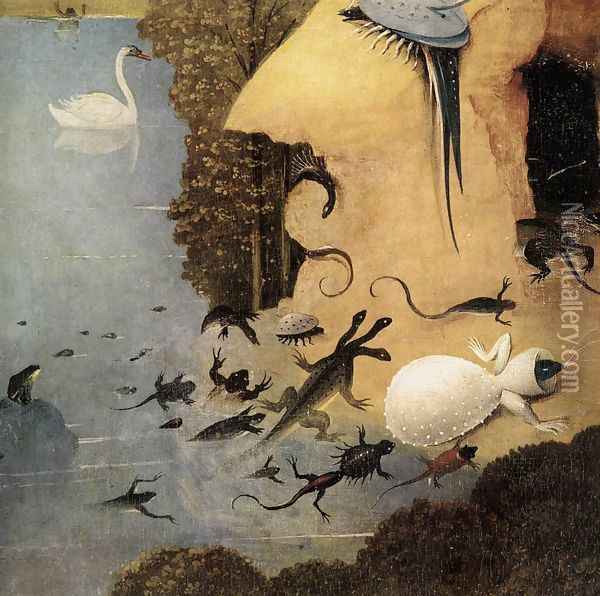 Triptych of Garden of Earthly Delights (left wing) (detail 3) c. 1500 Oil Painting - Hieronymous Bosch