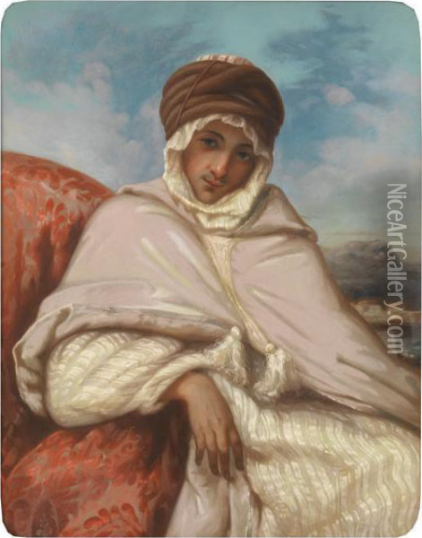 Portrait D'oriental De Qualite Oil Painting - Octavie Hurel Paigne