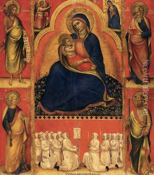 Virgin of Humility with Saints 1381-83 Oil Painting - Giovanni Da Bologna
