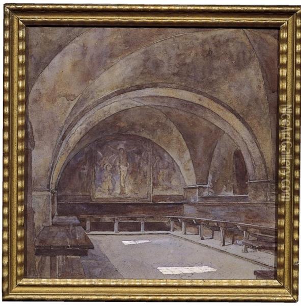 Interno Della Basilica Di S. Francesco Ad Assisi Oil Painting - Ernst Dargen