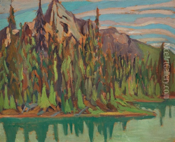 Lake In The Rockies Oil Painting - Sir Frederick Grant Banting
