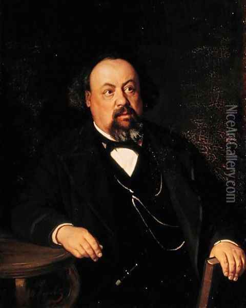 Portrait of Alexey Fiofilaktovich Pisemsky (1821-81), 1862 Oil Painting - Vasily Perov