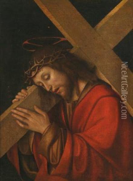 Cristo Portacroce Oil Painting - Gian Francesco de Maineri