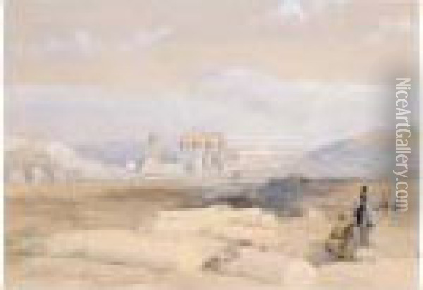 Ruins Of Erment (ancient Hermontis), Upper Egypt Oil Painting - David Roberts