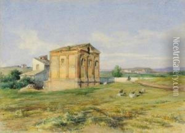 Vue De Ruine Romaine Oil Painting - Giacomo Maes
