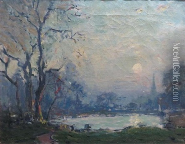Boston From M.i.t. Oil Painting - Arthur Clifton Goodwin