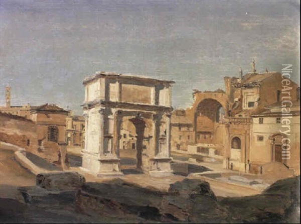 Roma Antica Oil Painting - Ippolito Caffi
