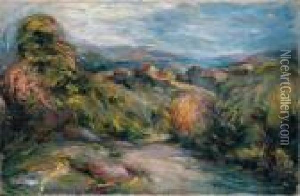 Les Hauts De Cagnes (the Hills Of Cagnes) Oil Painting - Pierre Auguste Renoir