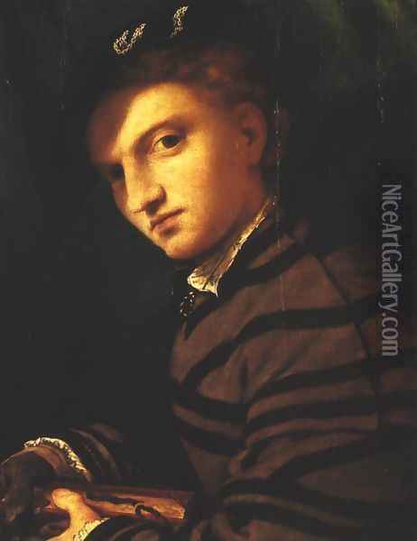 Portrait of a Young Man with a Book Oil Painting - Lorenzo Lotto