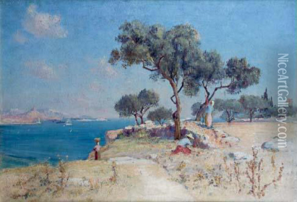 La Baie De Marseille Oil Painting - Frederic Montenard