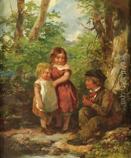 The Young Anglers Oil Painting - James Jackson Curnock