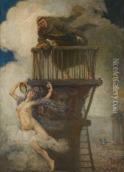 La Tentation De Saint Antoine Oil Painting - Frederic Jomouton