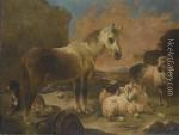 Cavallo E Armenti Oil Painting - Philipp Peter Roos