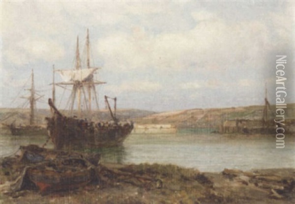 Dutch Shipping Off The Coast Oil Painting - Hermanus Koekkoek the Elder