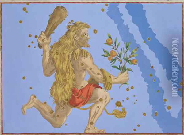 Constellation of Hercules Lion's Pelt, from 'Uranometria' by Johann Bayer Oil Painting - Johann Bayer