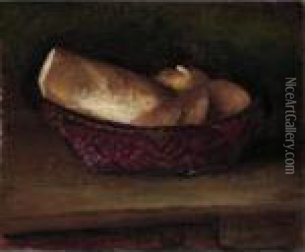 Bread In A Basket Oil Painting - Johann Wilhelm Von Tscharner