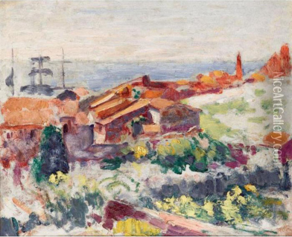 Landscape With View Over The Sea Oil Painting - Roderic O'Conor