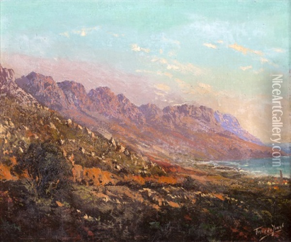 The Twelve Apostles, Cape Town Oil Painting - Tinus de Jongh