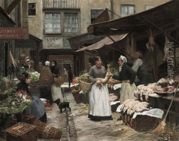Market Day Oil Painting - Victor Gabriel Gilbert