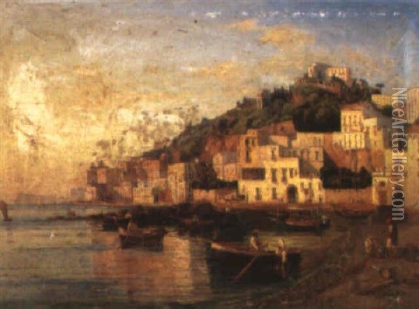 Vietri, Gulf Of Salerno Oil Painting - Ercole Gigante