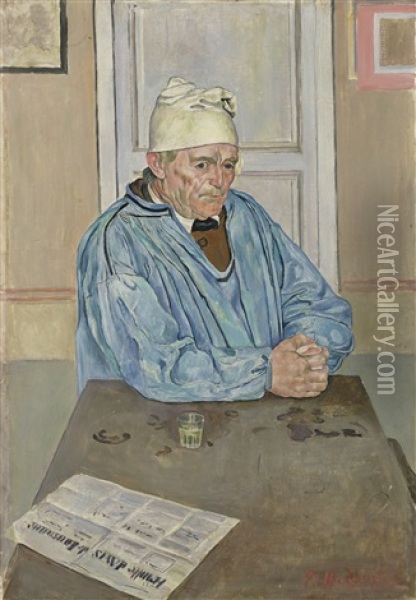 Bildnis Emile Borgeaud (muller Am Tisch) Oil Painting - Ferdinand Hodler