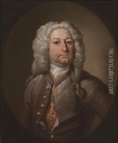 Portrait Of A Gentleman Oil Painting - J. Latham