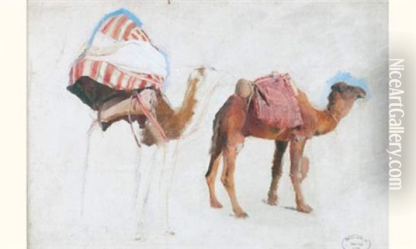 La Caravane (etude) Oil Painting - Paul Alexandre Alfred Leroy