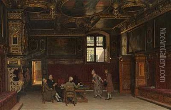 Interior Fra Radhuset I Danzig Oil Painting - Heinrich Hansen