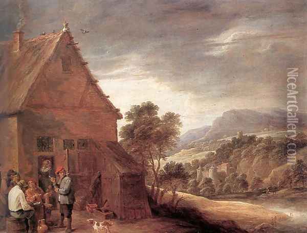 Before the Inn Oil Painting - David The Younger Teniers
