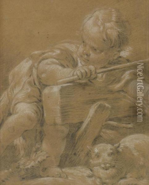 Collector's Mark P On The Reverse (lugt 205) Oil Painting - Francois Boucher