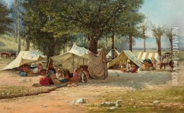 Camp Of The Wanderers Oil Painting - Richard Karlovich Zommer