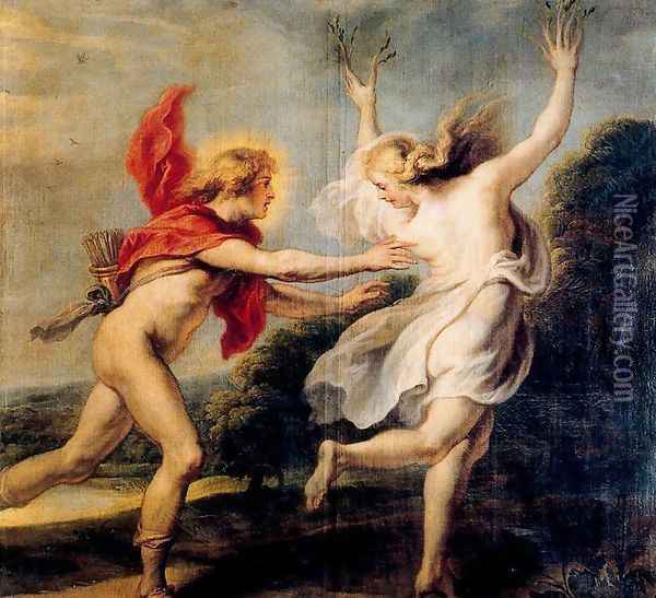 Apollo chasing Daphne Oil Painting - Cornelis De Vos