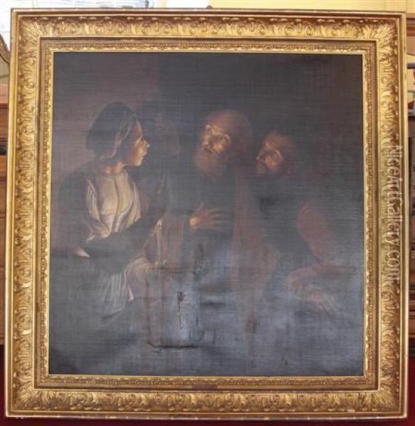 The Denial Of St Peter Oil Painting - Gerrit Van Honthorst
