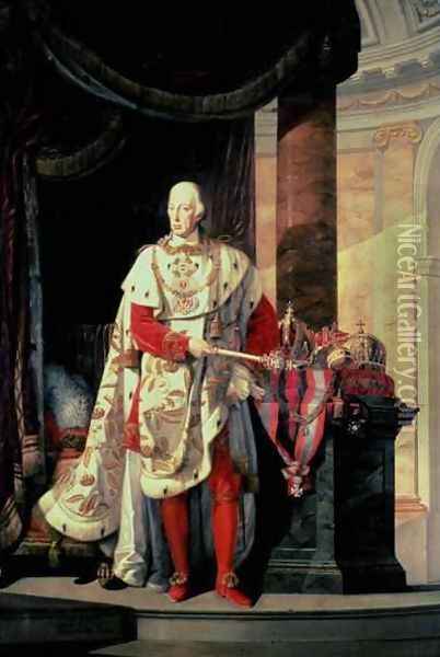 Emperor Francis I of Austria 1768-1835 Oil Painting - Johann Baptist Hoechle