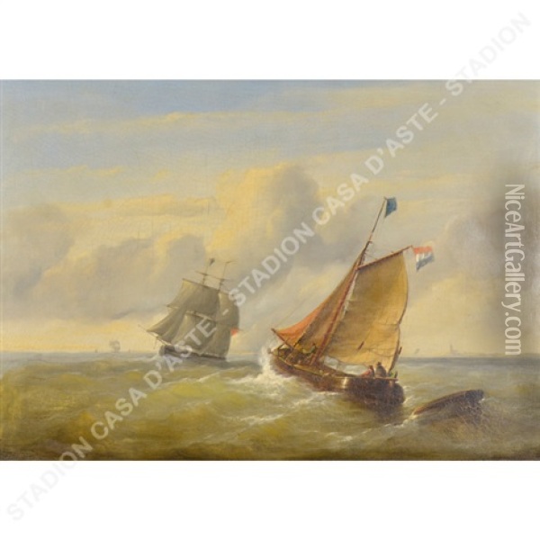 Imbarcazione Oil Painting - Christian Cornelis Kannemans