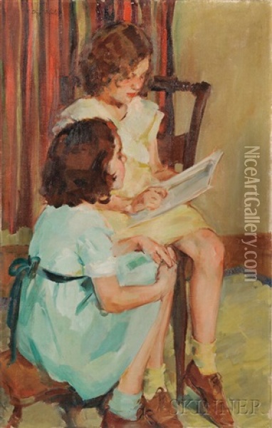 The Sisters Oil Painting - Ellen Day Hale