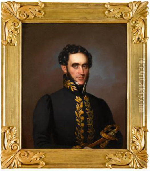 Portrait Of A Military Officer Oil Painting - Franz Xavier Winterhalter